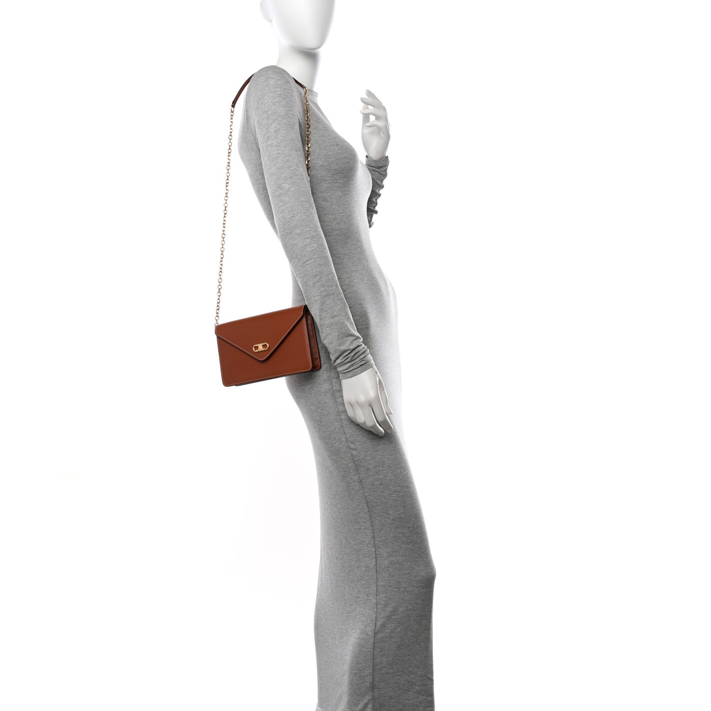 Triomphe Canvas Maillon Wallet On Chain Bag Tan