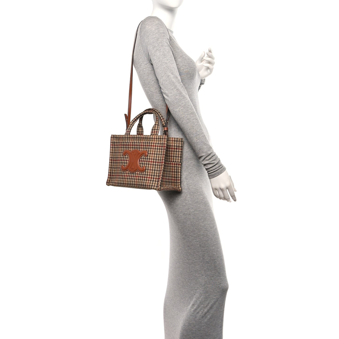 Tweed Calfskin Triomphe Small Cabas Thais Multicolor