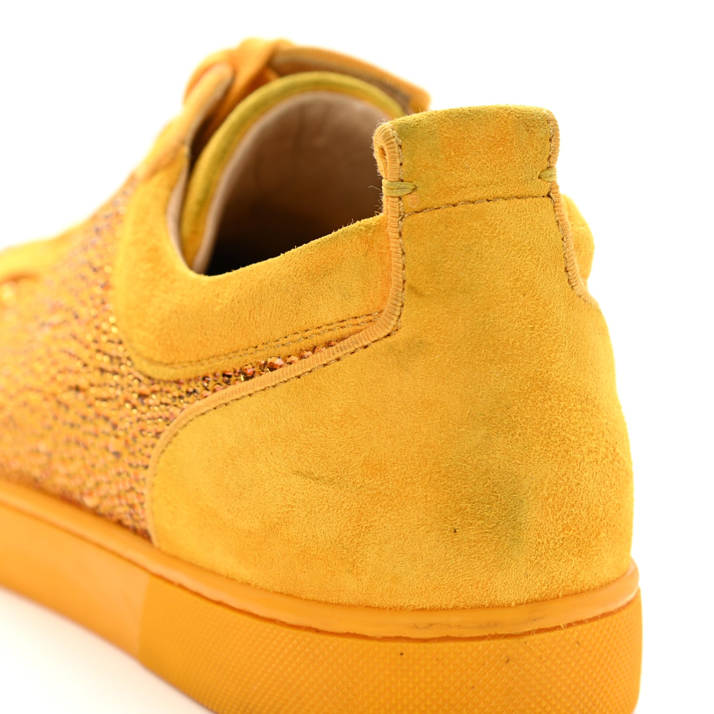 Calfskin Veau Velours Strass Louis Junior Flat Sneakers 41 Topaz