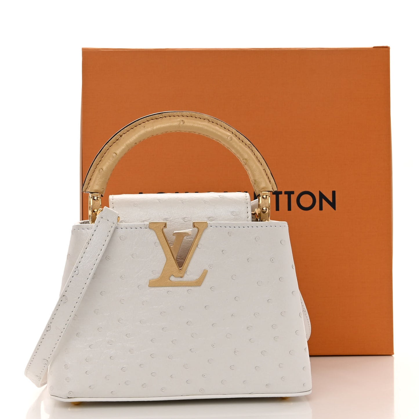 Ostrich Capucines Mini White