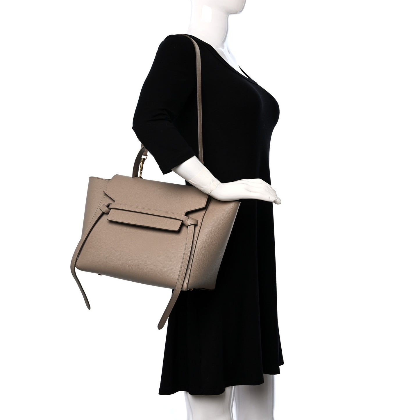 Grained Calfskin Mini Belt Bag Light Taupe