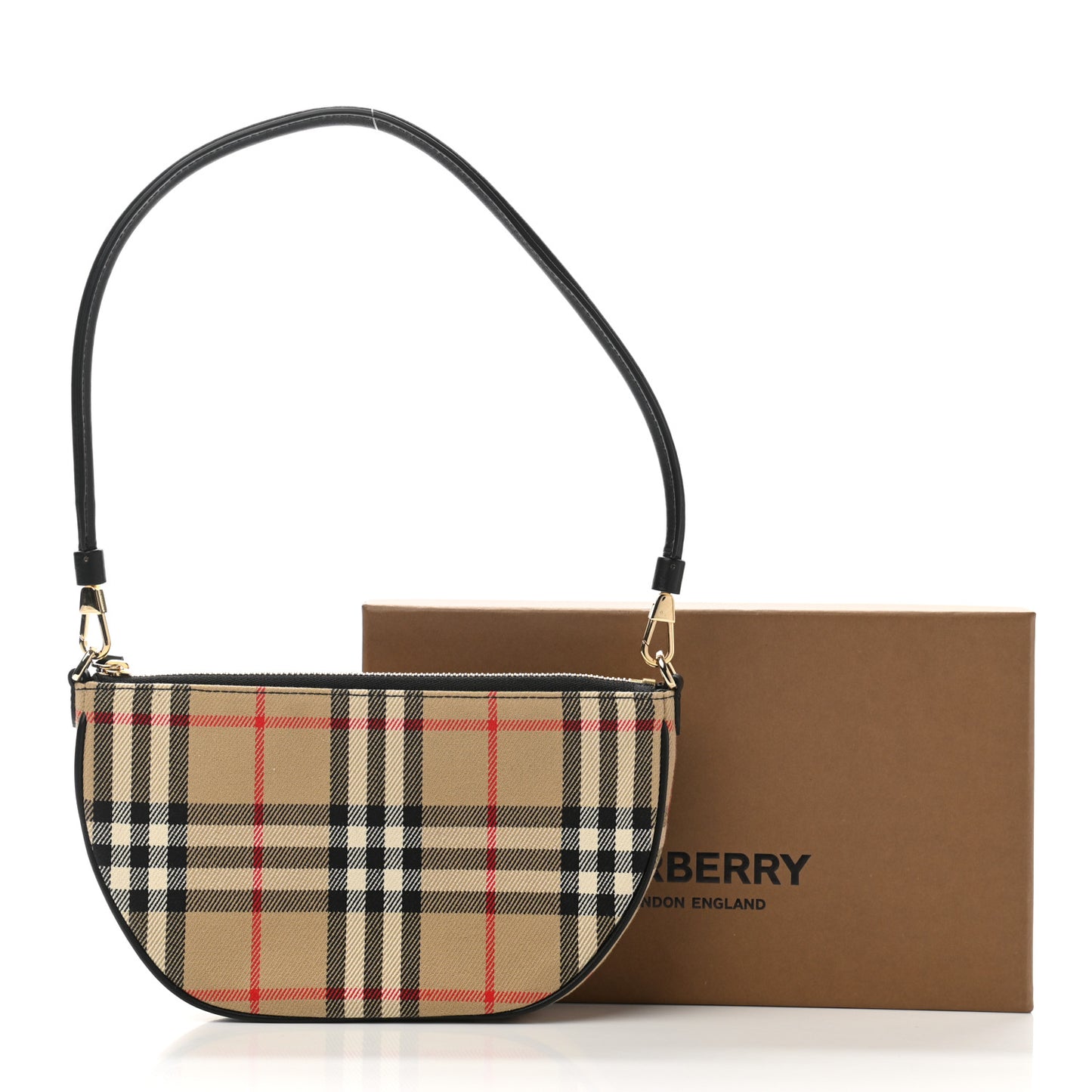Vintage Check Calfskin Olympia Pouch Archive Beige