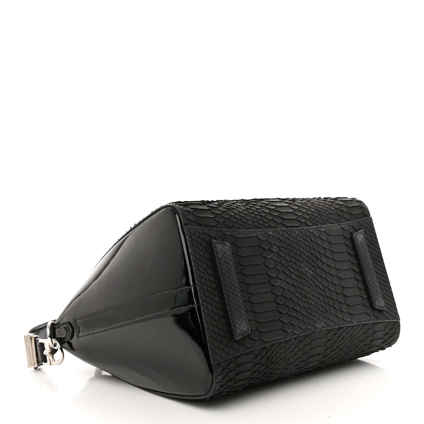 Snakeskin Patent Mini Antigona Black