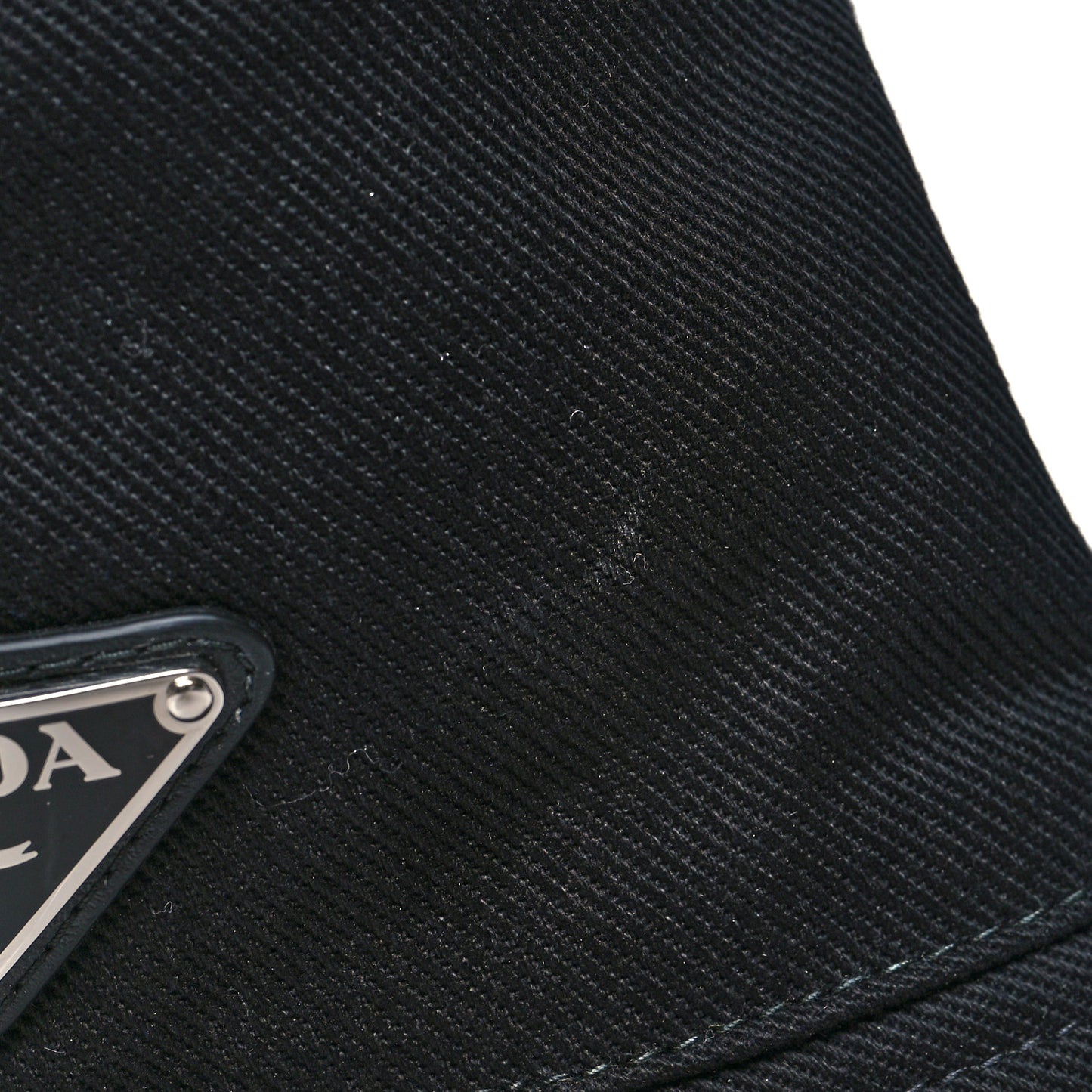 Drill Nylon Metal Triangle Logo Mens Bucket Hat M Black