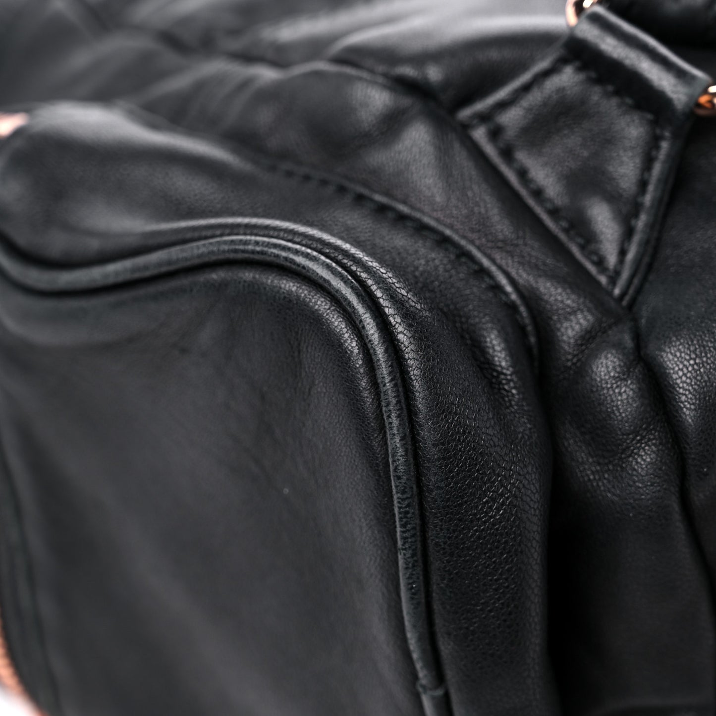 Lambskin Marti Backpack Washed Black Rose Gold Hardware