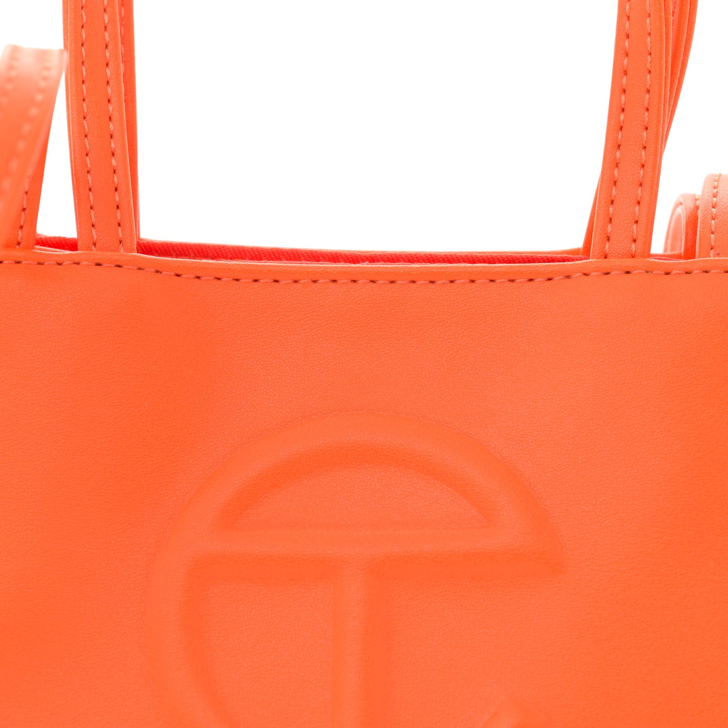 Vegan Leather Small Shopping Bag Orange