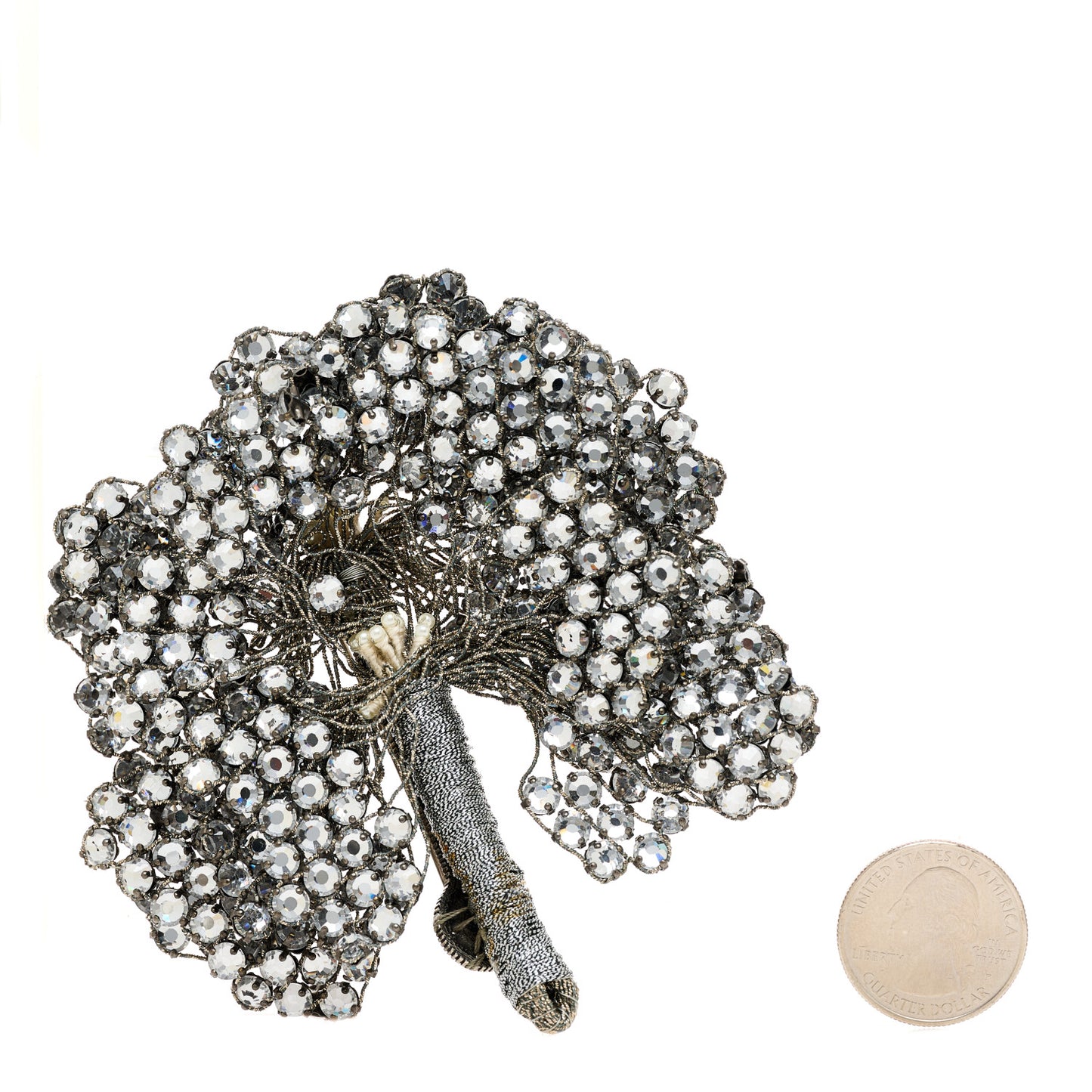 Crystal Tree Brooch Grey