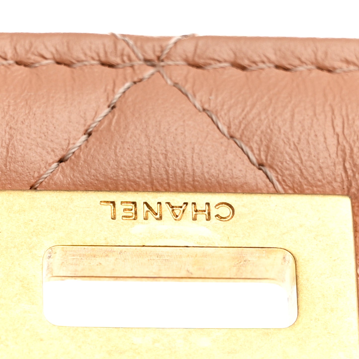 Aged Calfskin Quilted Reissue Wallet On Chain WOC Beige