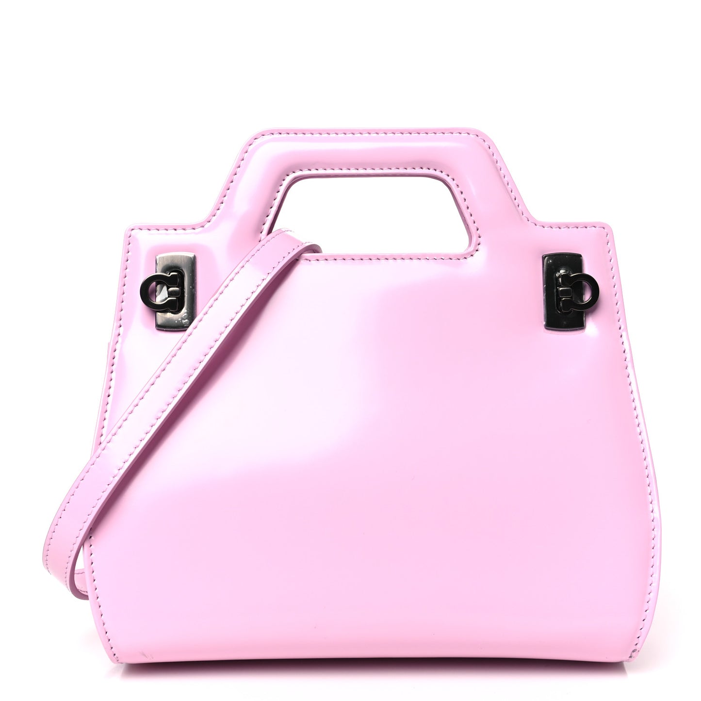 Brushed Calfskin Mini Wanda Top Handle Bag Bubble Gum