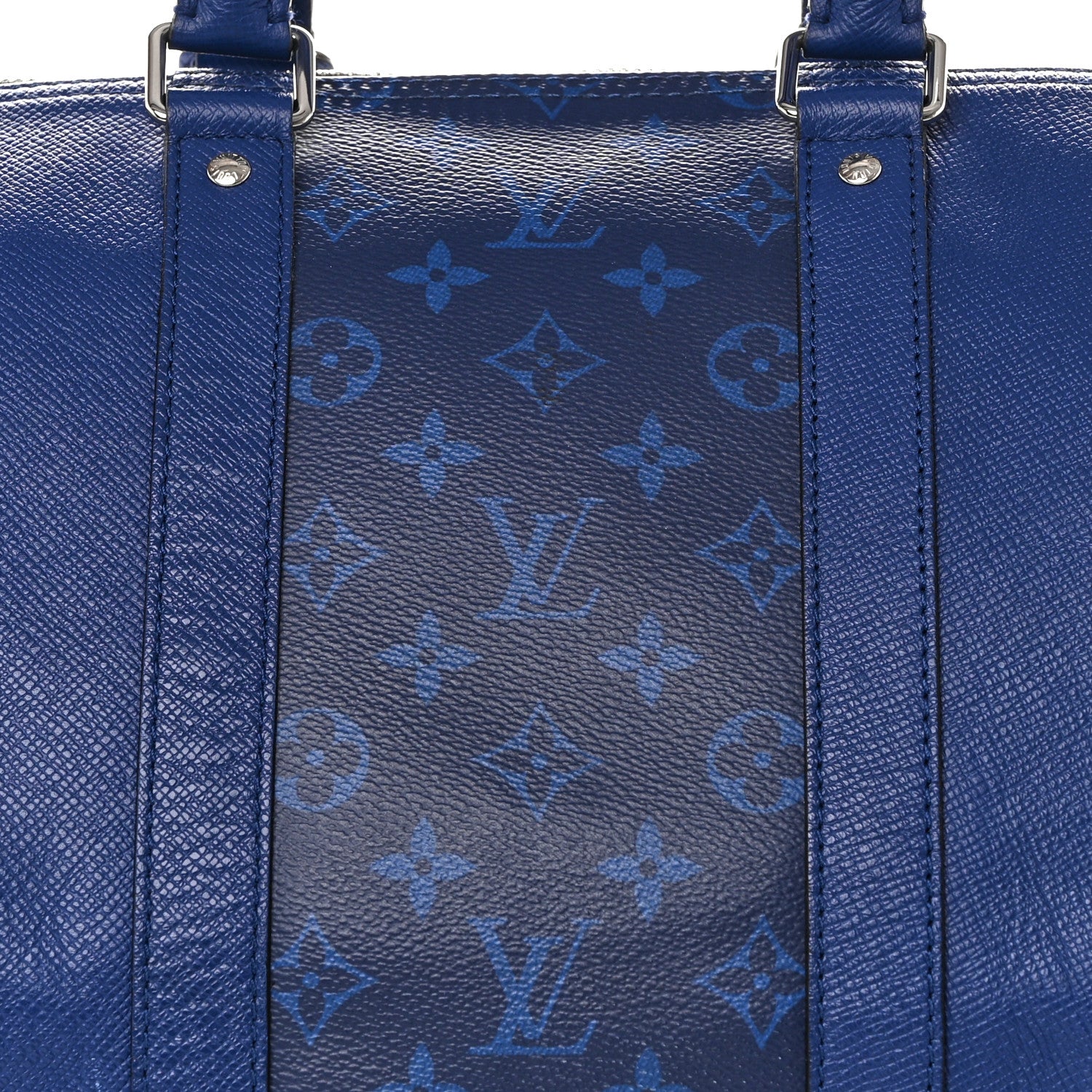 Louis Vuitton Taiga Monogram Eclipse Keepall Bandouliere 50 Pacific Blue 6 of 10