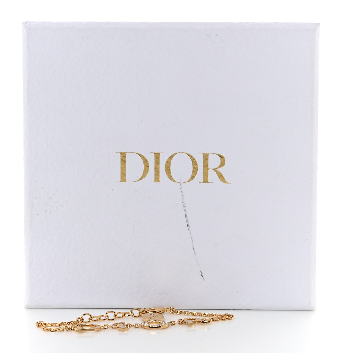 Metal Crystal Letters Bracelet Gold