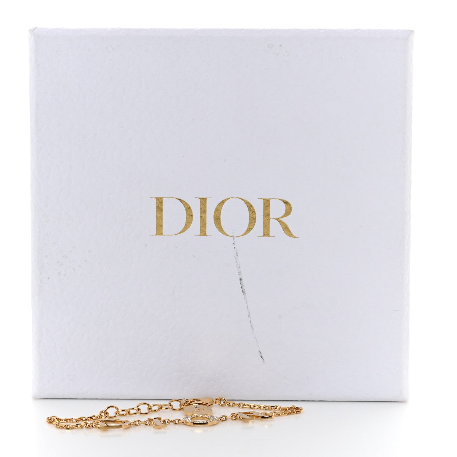 Christian Dior Metal Crystal Letters Bracelet Gold 5 of 5