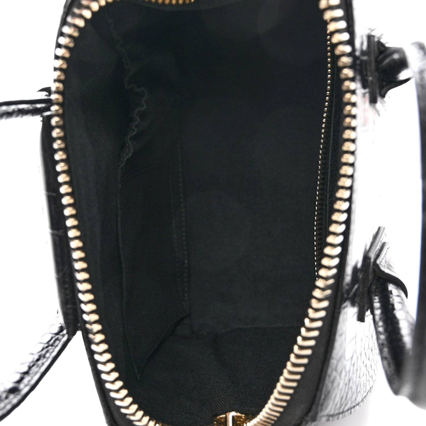 Calfskin Crocodile Embossed Mini Antigona Black