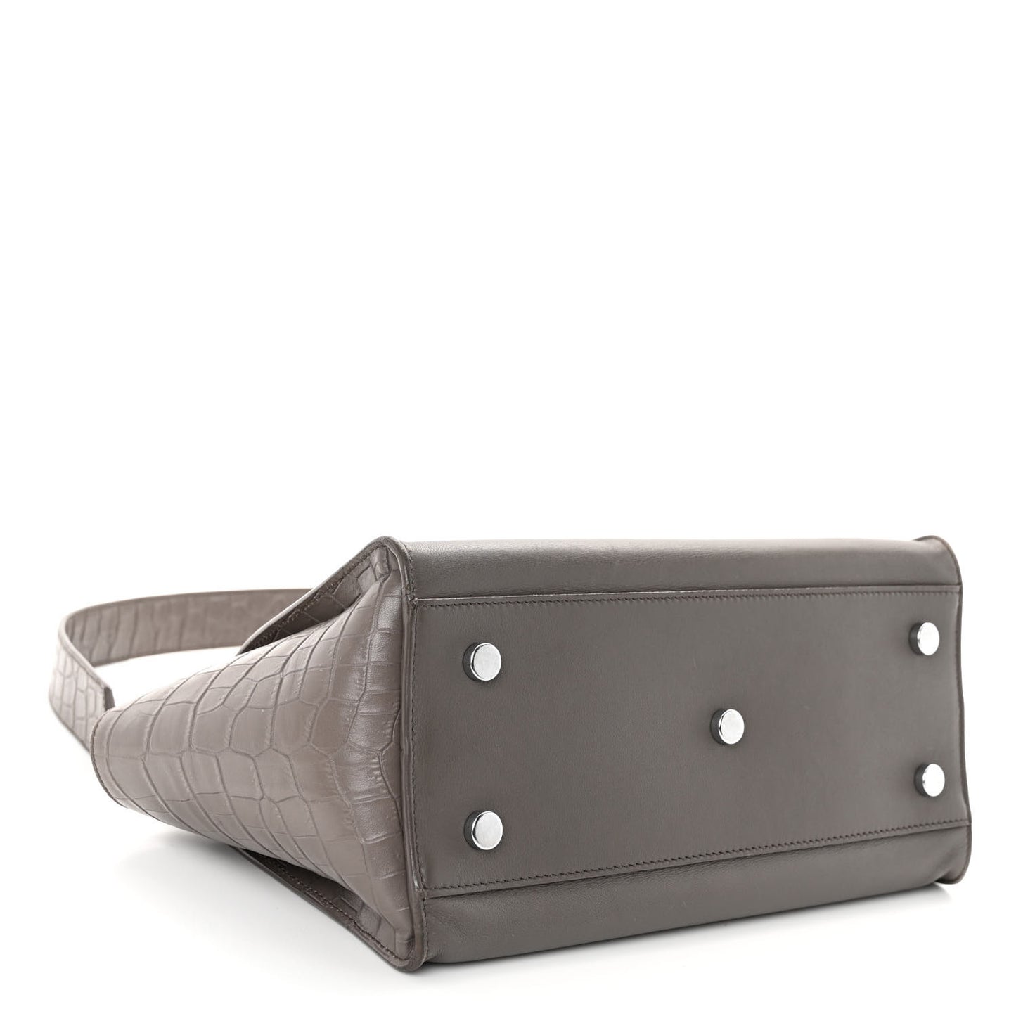 Smooth Calfskin Crocodile Embossed Baby Monogram Downtown Cabas Earth