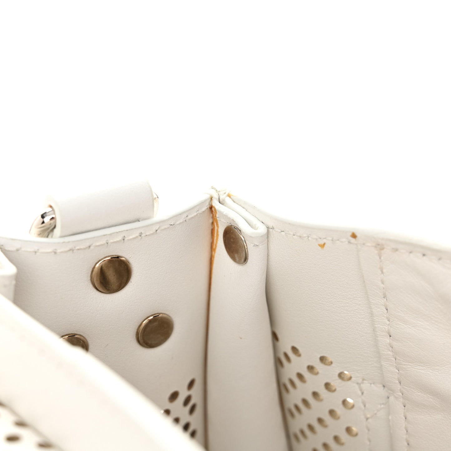 Lambskin Perforated Medium PS1 Satchel White
