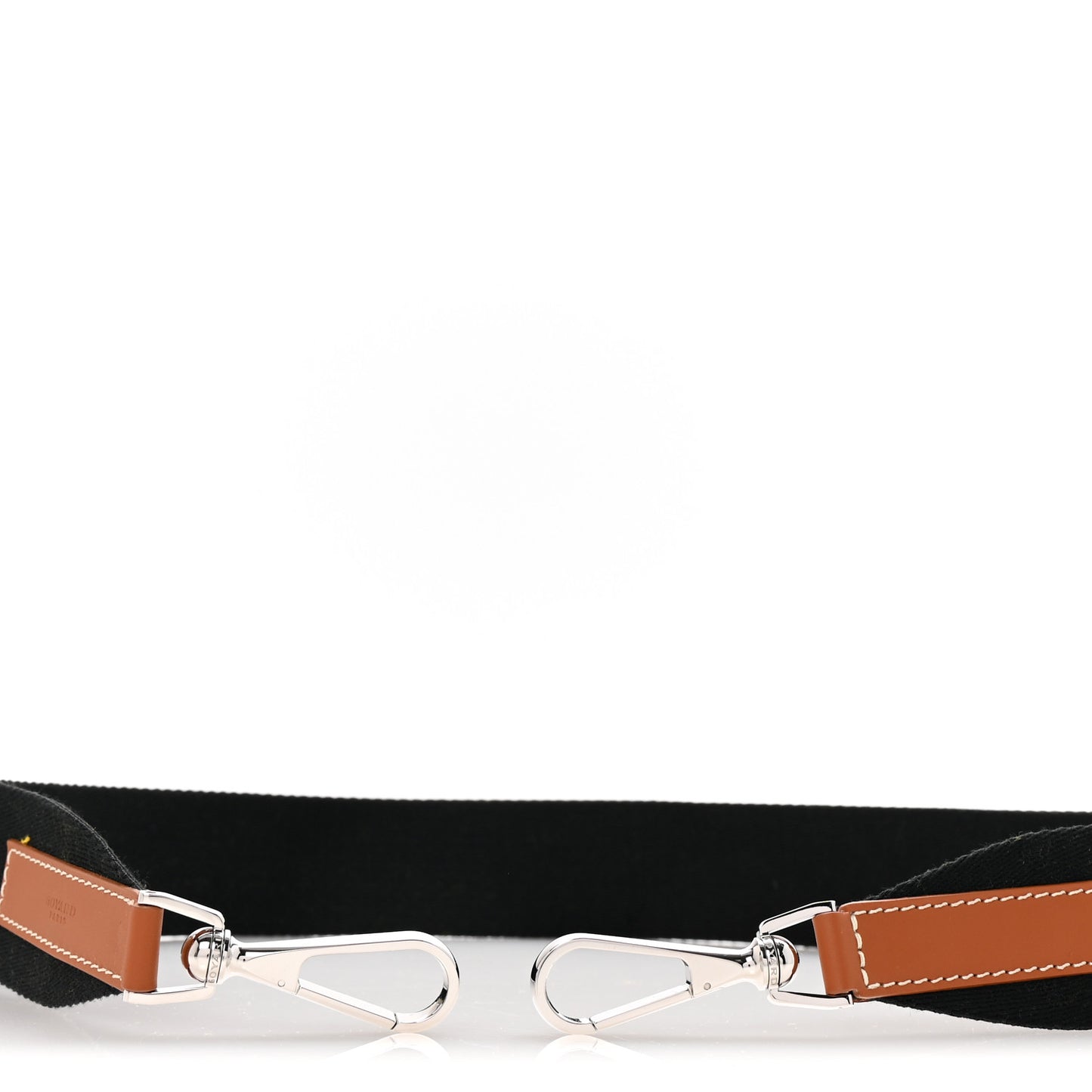 Canvas Calfskin Adjustable Shoulder Strap Black Gold