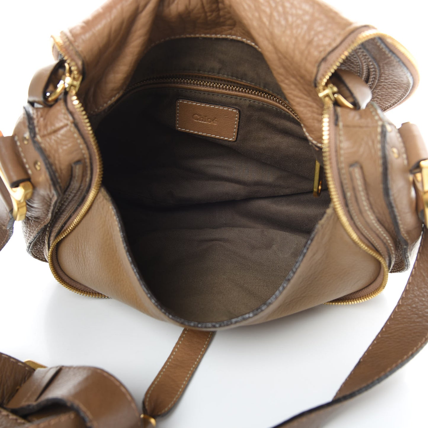 Calfskin Medium Marcie Round Zip Crossbody Bag Nut