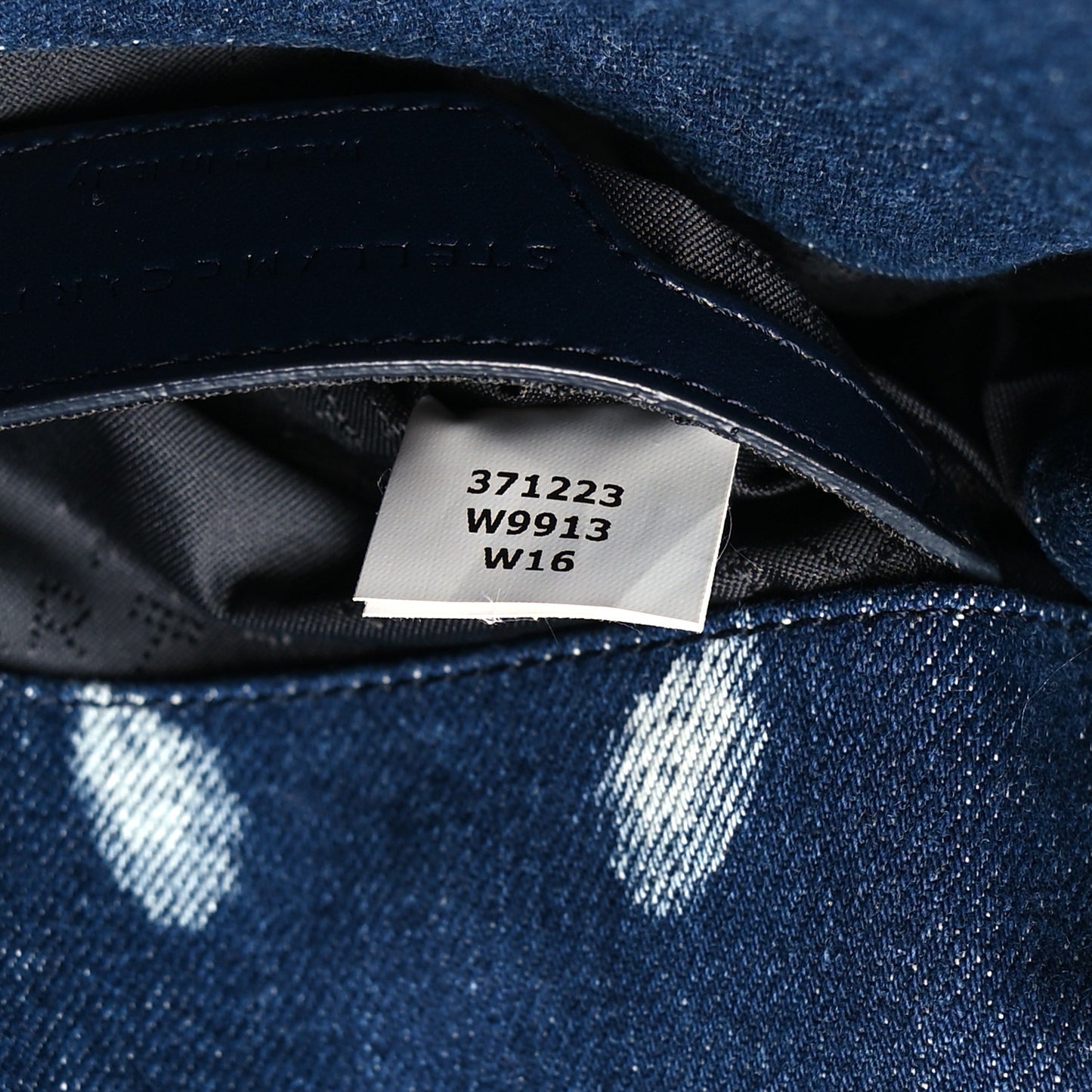 Tie Dye Denim Mini Falabella Fold Over Tote Indigo