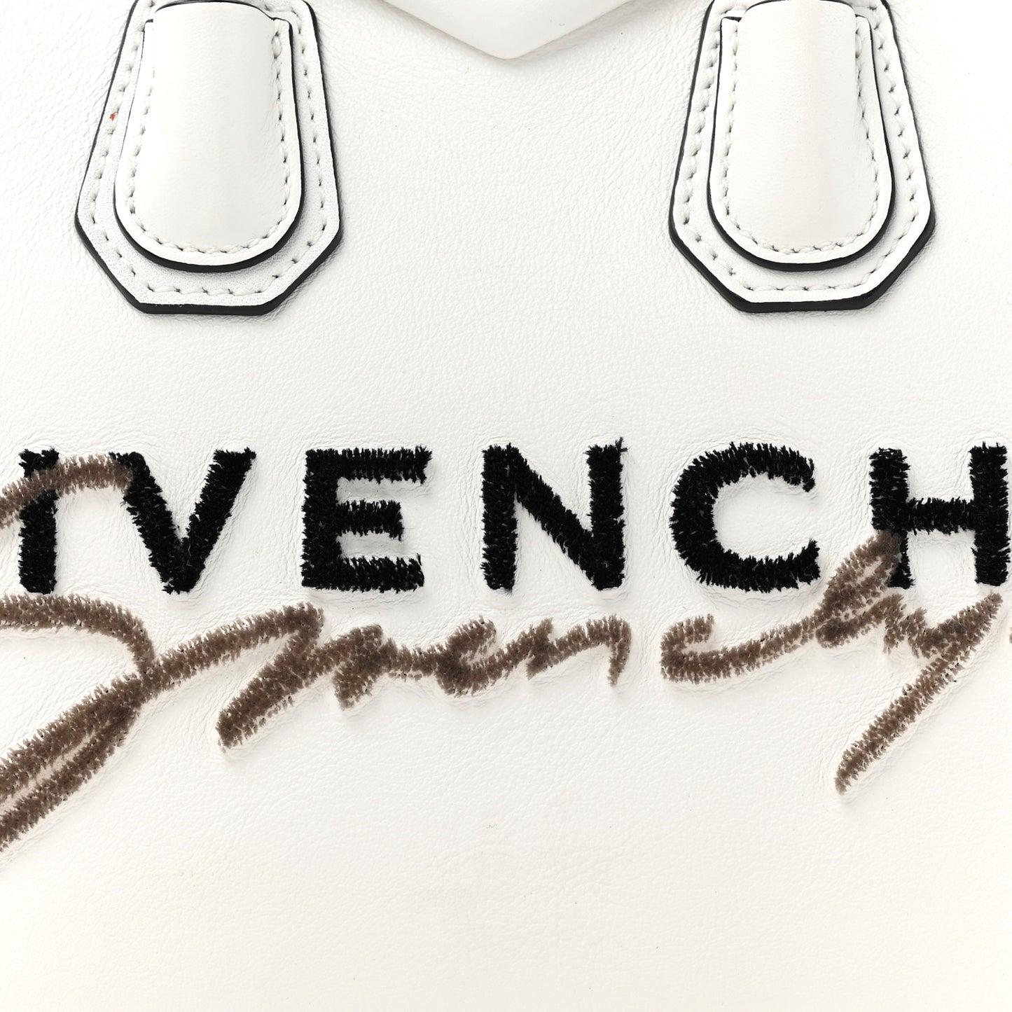Calfskin Signature Logo Small Antigona White