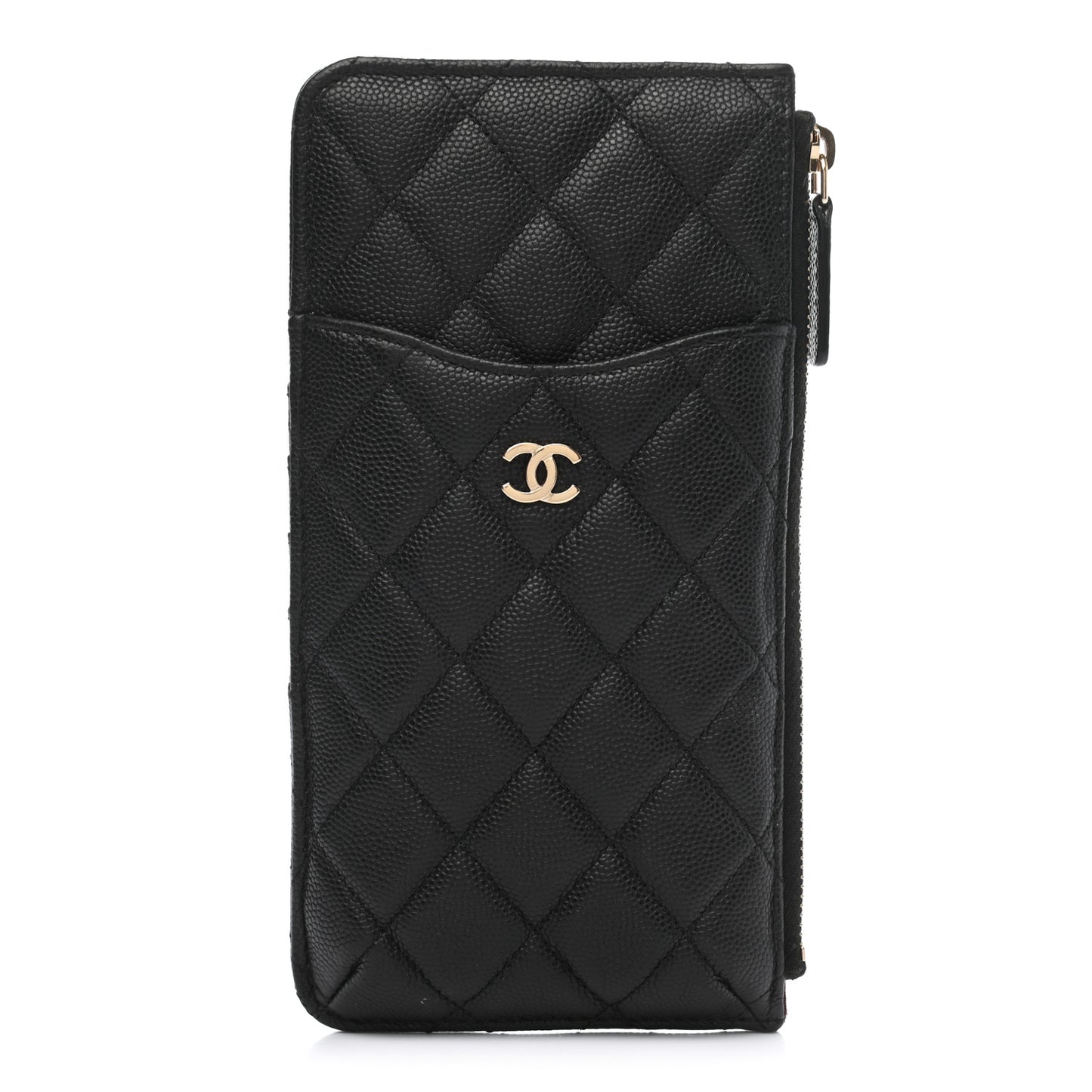 Caviar Quilted Classic iPhone Pouch Black