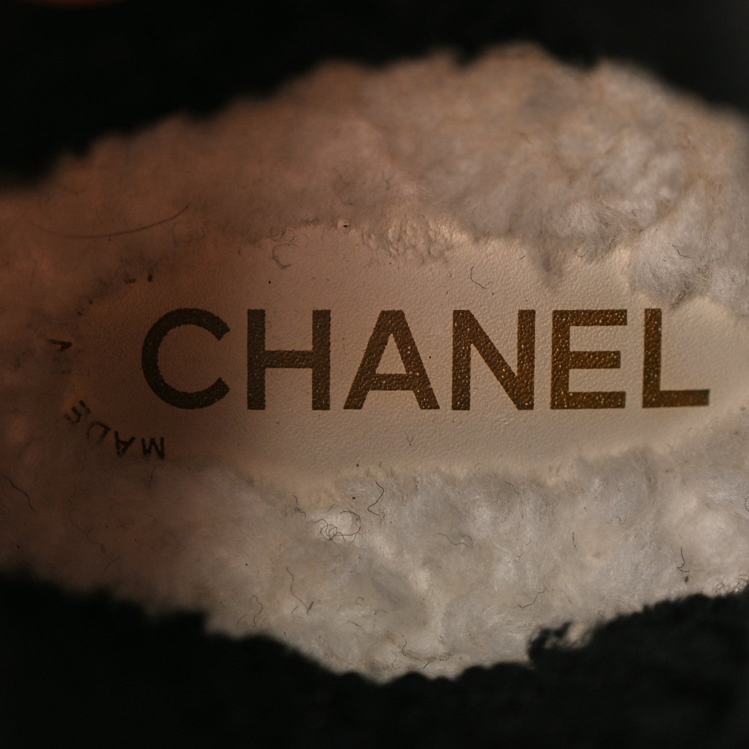 Chanel Calfskin Shearling CC Lace Up Boots 39 Black White 6 of 12