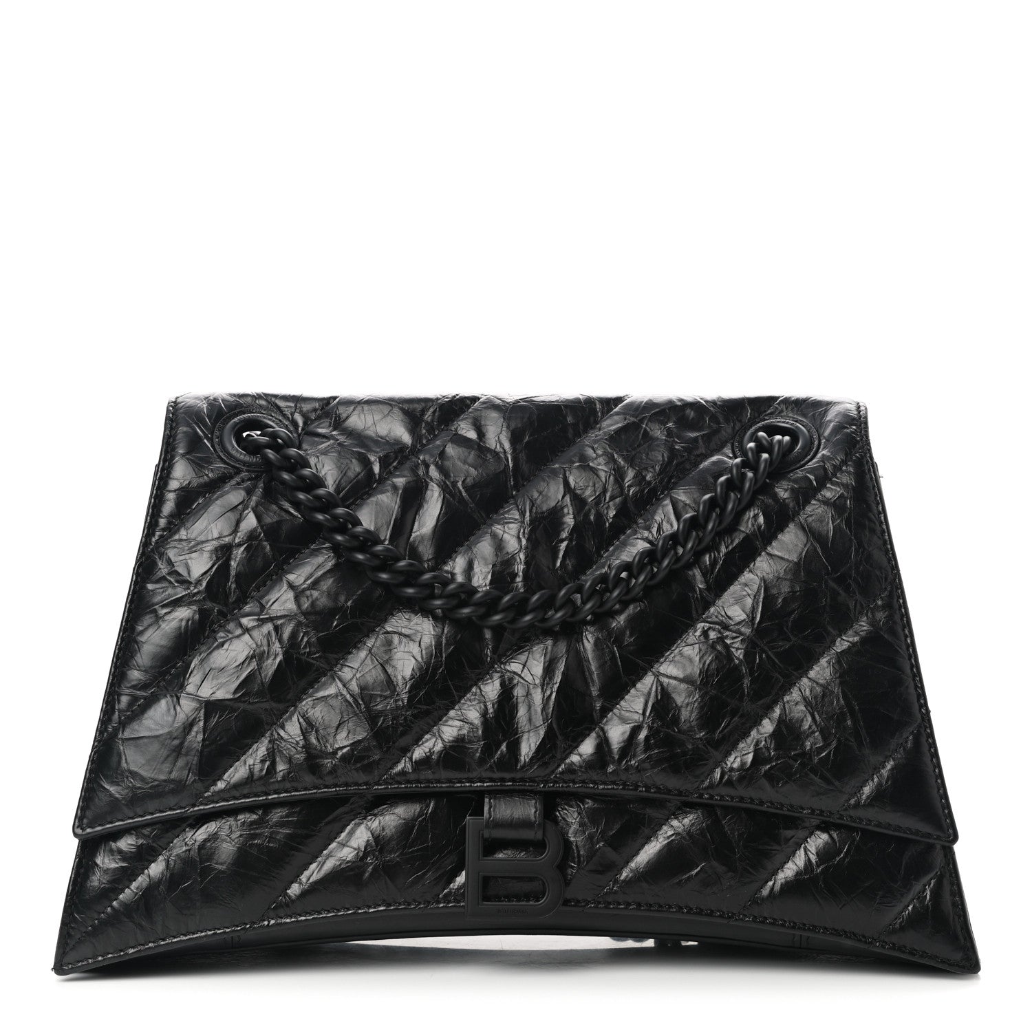 Balenciaga Crushed Calfskin Quilted Matte Black Hardware Medium Crush Chain Bag Black 1 of 10