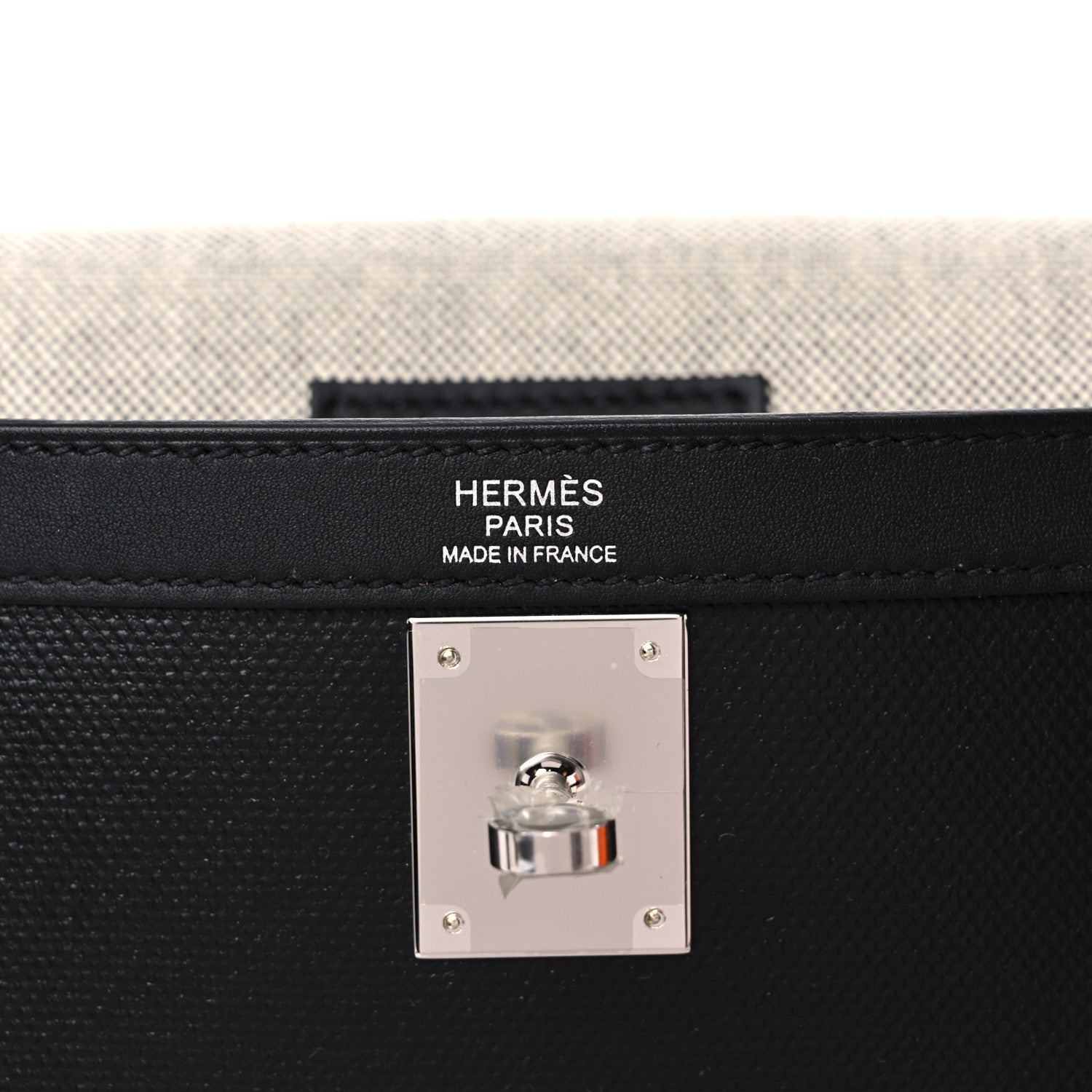 Hermes Berline Toile Swift Kelly Sellier 32 Black Ecru 6 of 10