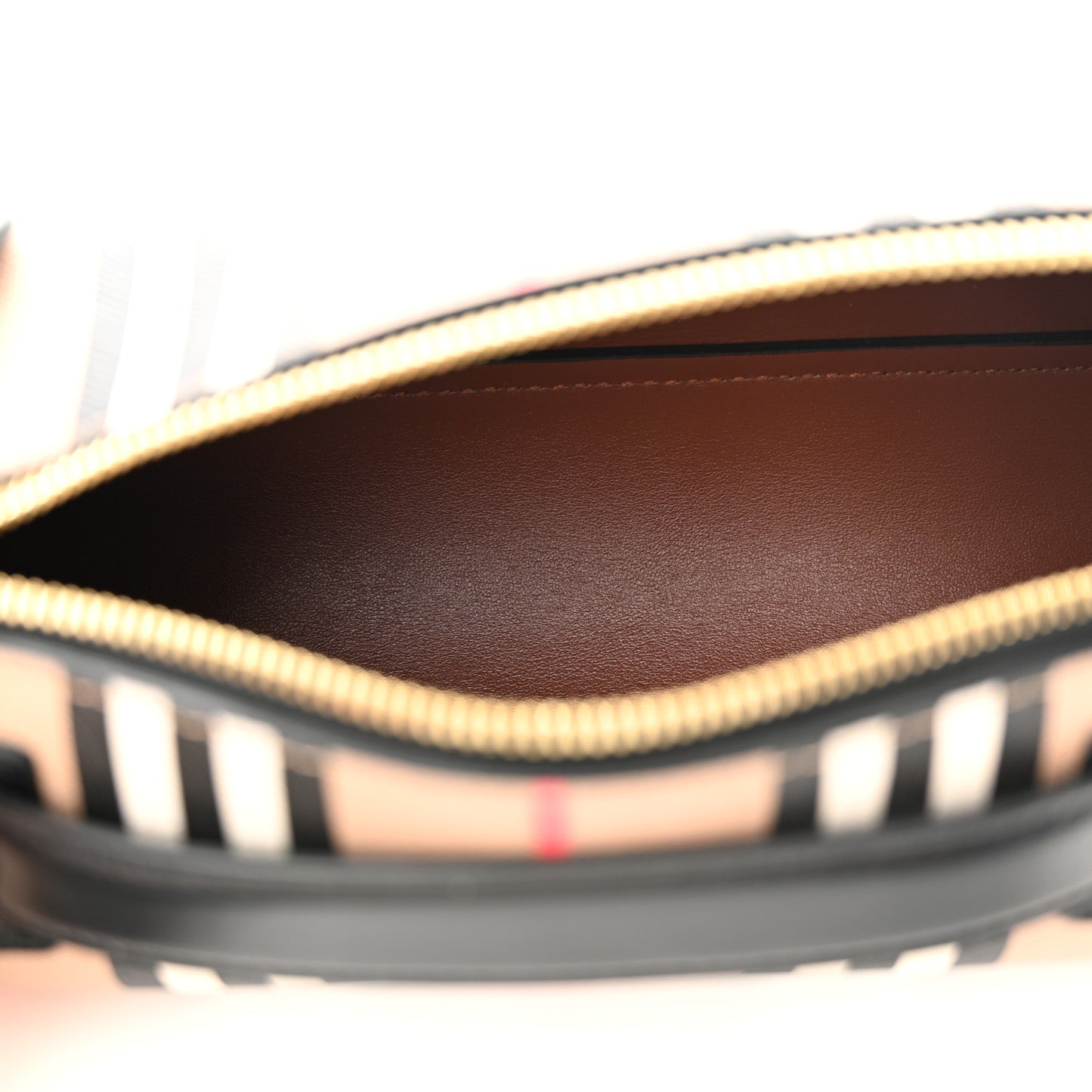 E-Canvas Calfskin Stripe Icon Barrel Bag Archive Beige