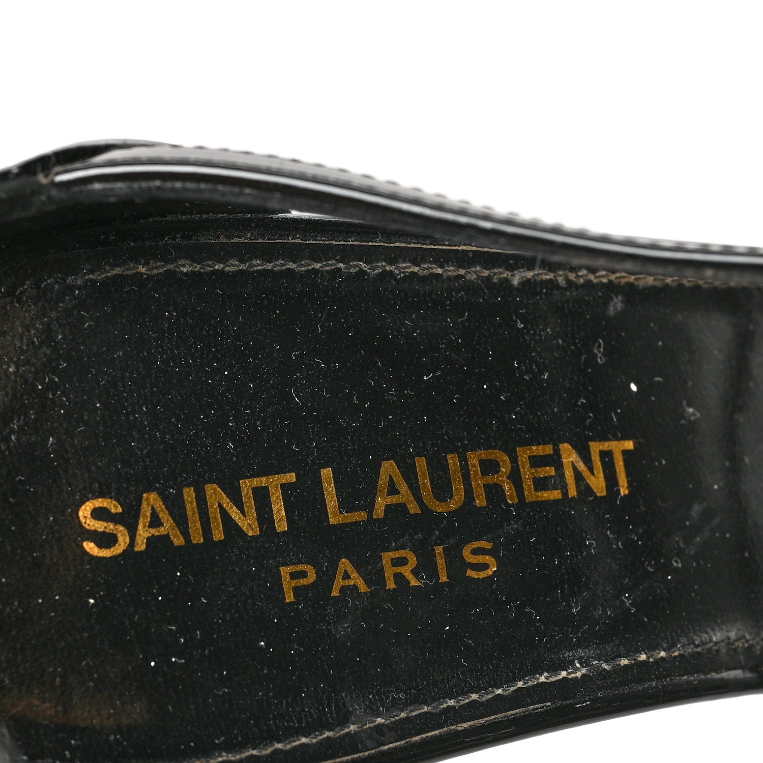 Saint Laurent Patent Cassandra 100 Sandals 38.5 Black 6 of 8