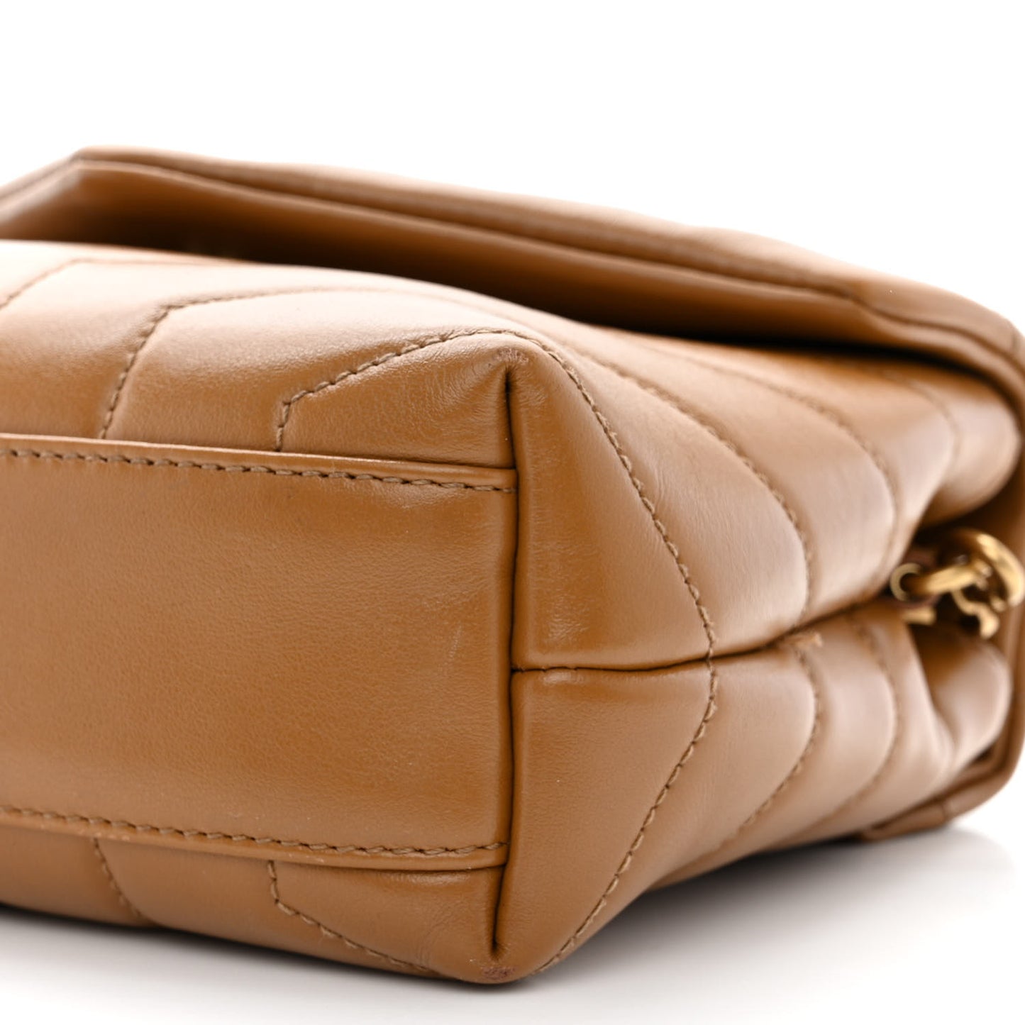 Calfskin Y Quilted Monogram Toy Loulou Crossbody Bag Dark Natural