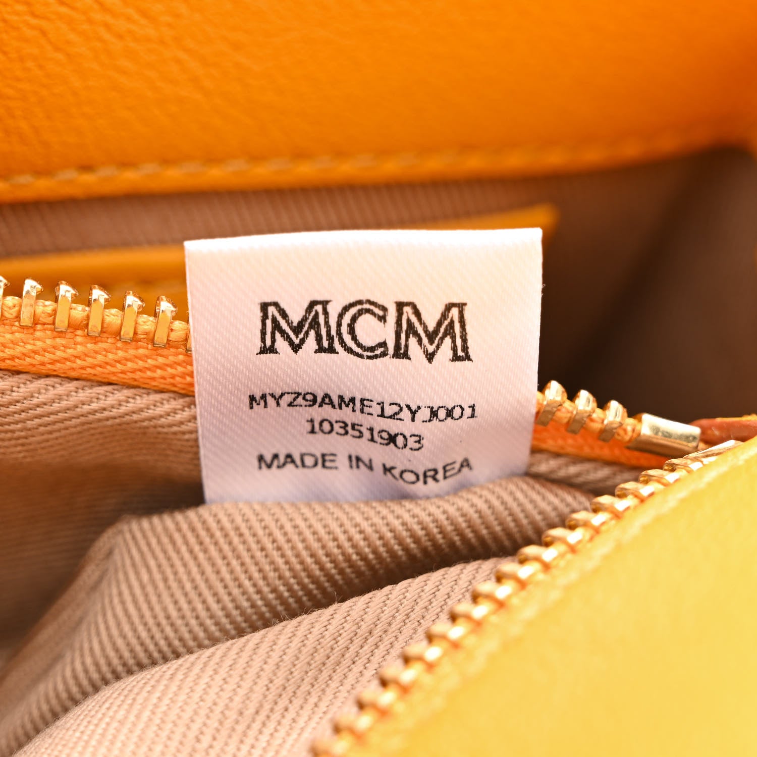 MCM Calfskin Ottomar Monogram Medium Millie Crossbody Bag Golden Mango 7 of 10