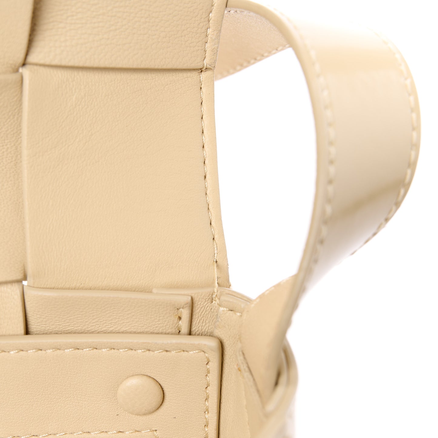 Patent Maxi Intrecciato Cassette Crossbody Bag Beige
