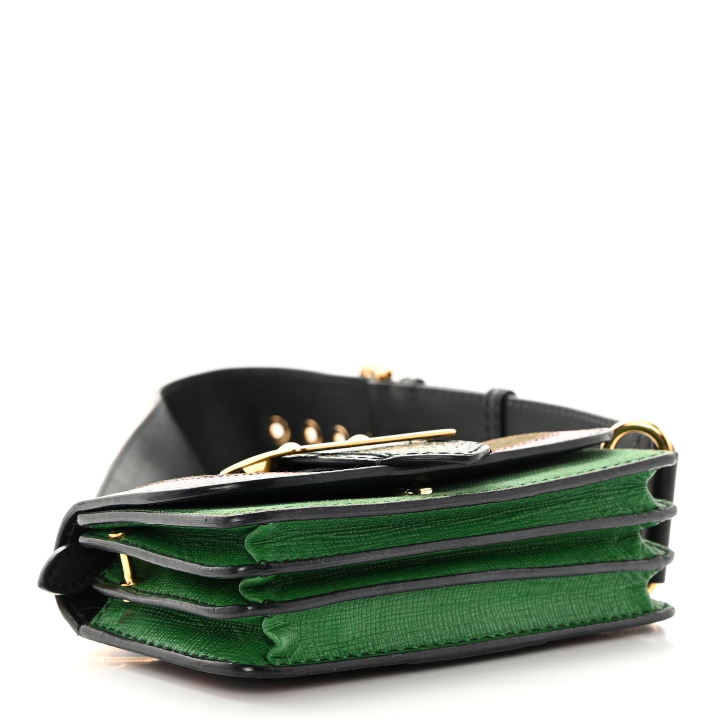 Suede Watersnake Print Small Madison Buckle Bag Multicolor