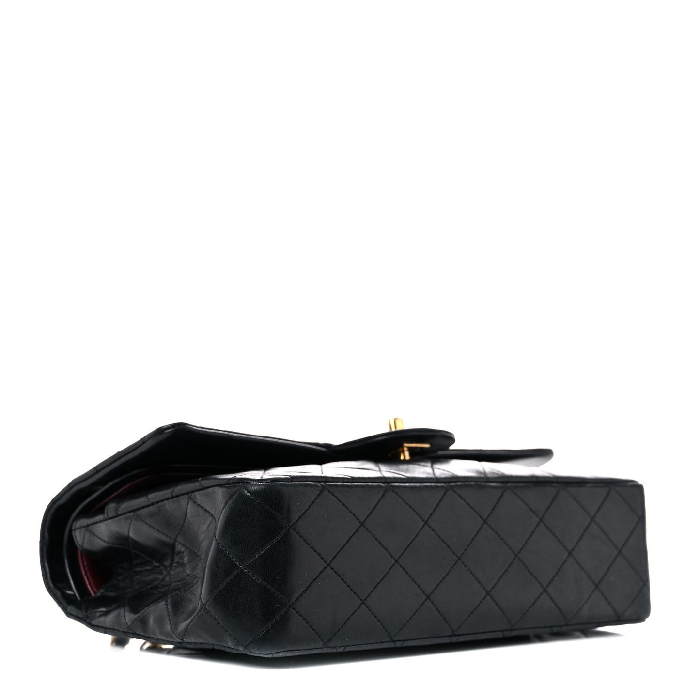 Lambskin Quilted Small Double Flap Black