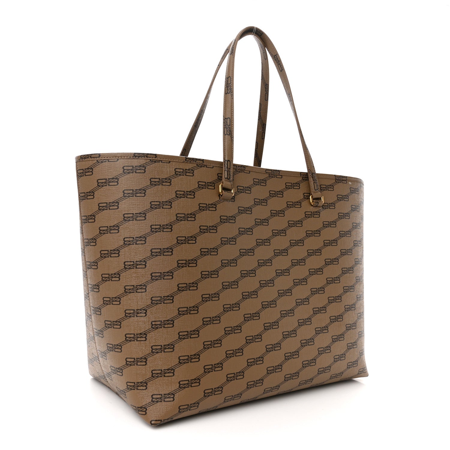 Balenciaga Coated Canvas BB Monogram Large Signature East West Shopper Bag Beige Brown 3 of 13