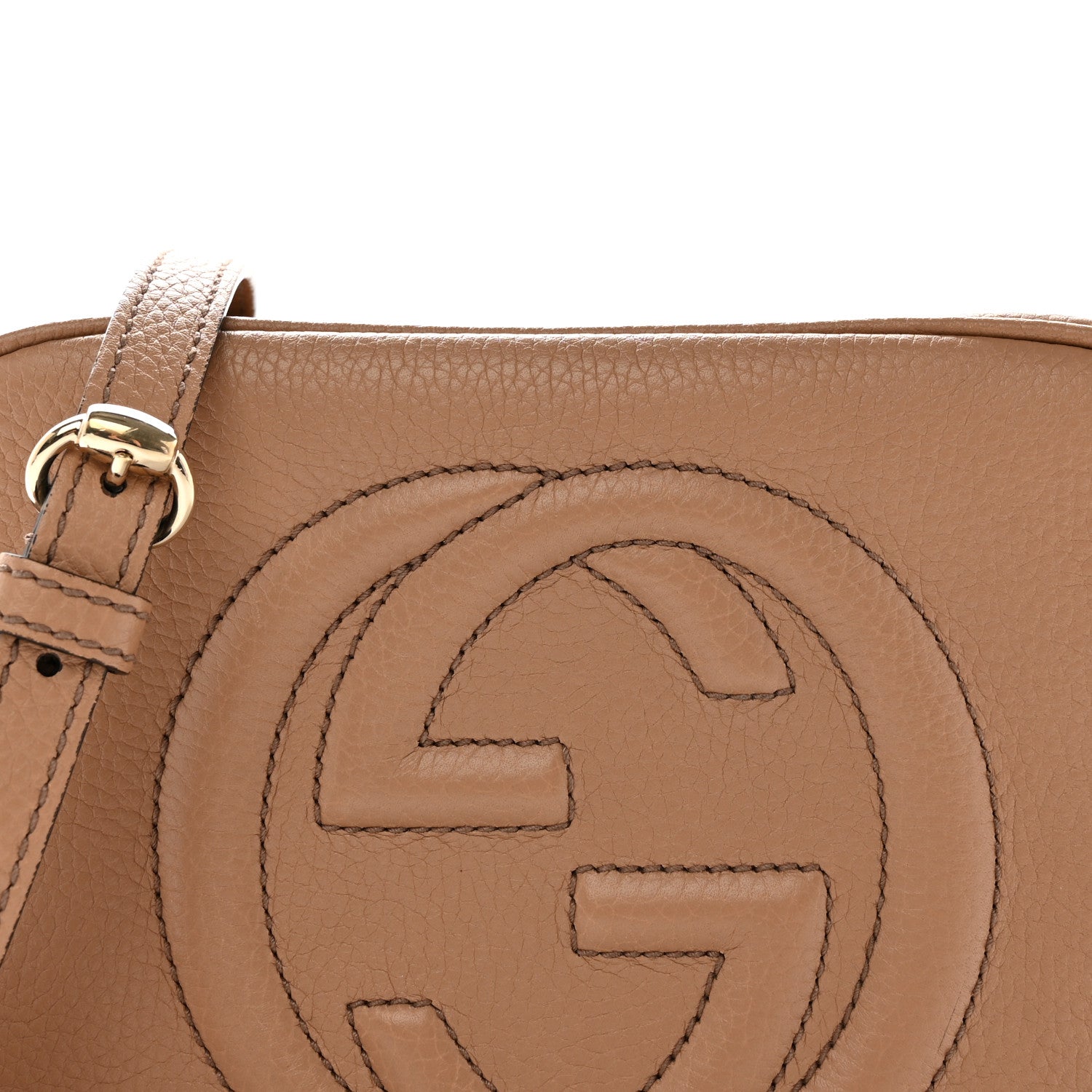 Gucci Pebbled Calfskin Small Soho Disco Bag Camelia 10 of 13