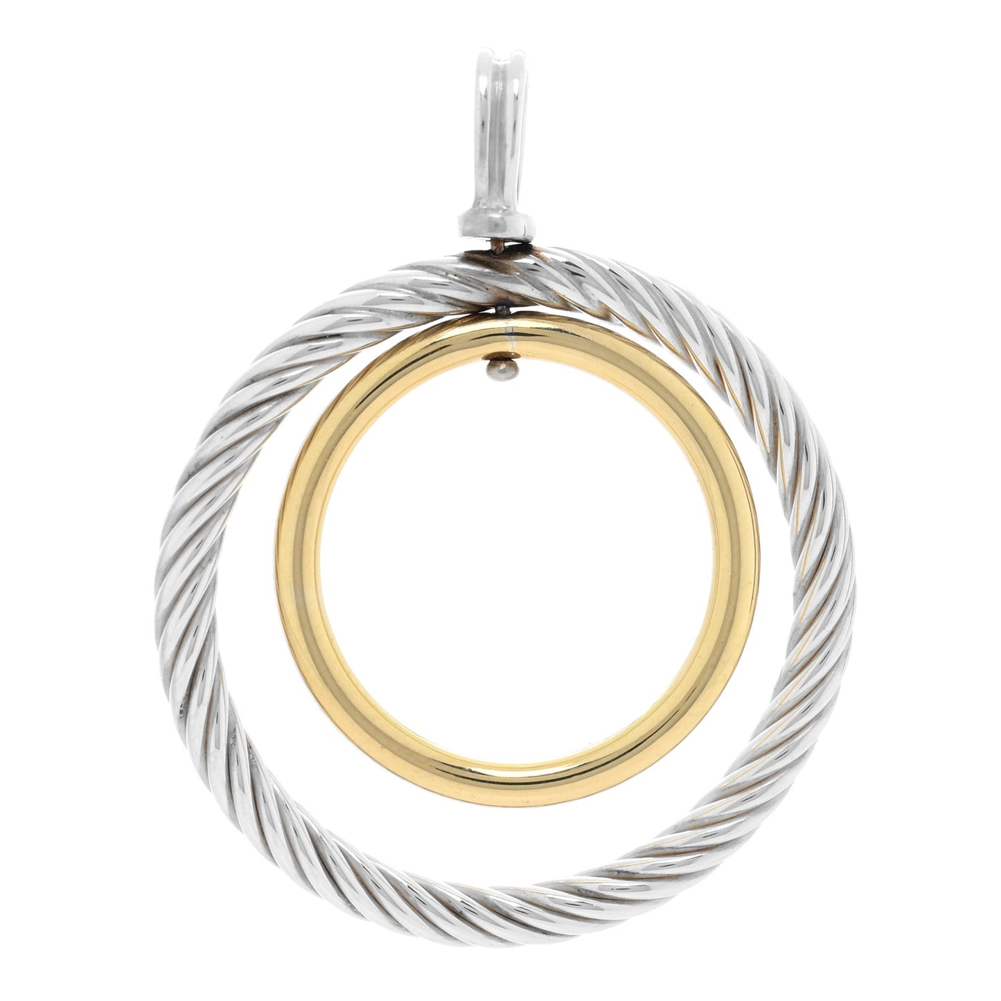 Sterling Silver 18K Yellow Gold Mobile Circle Pendant