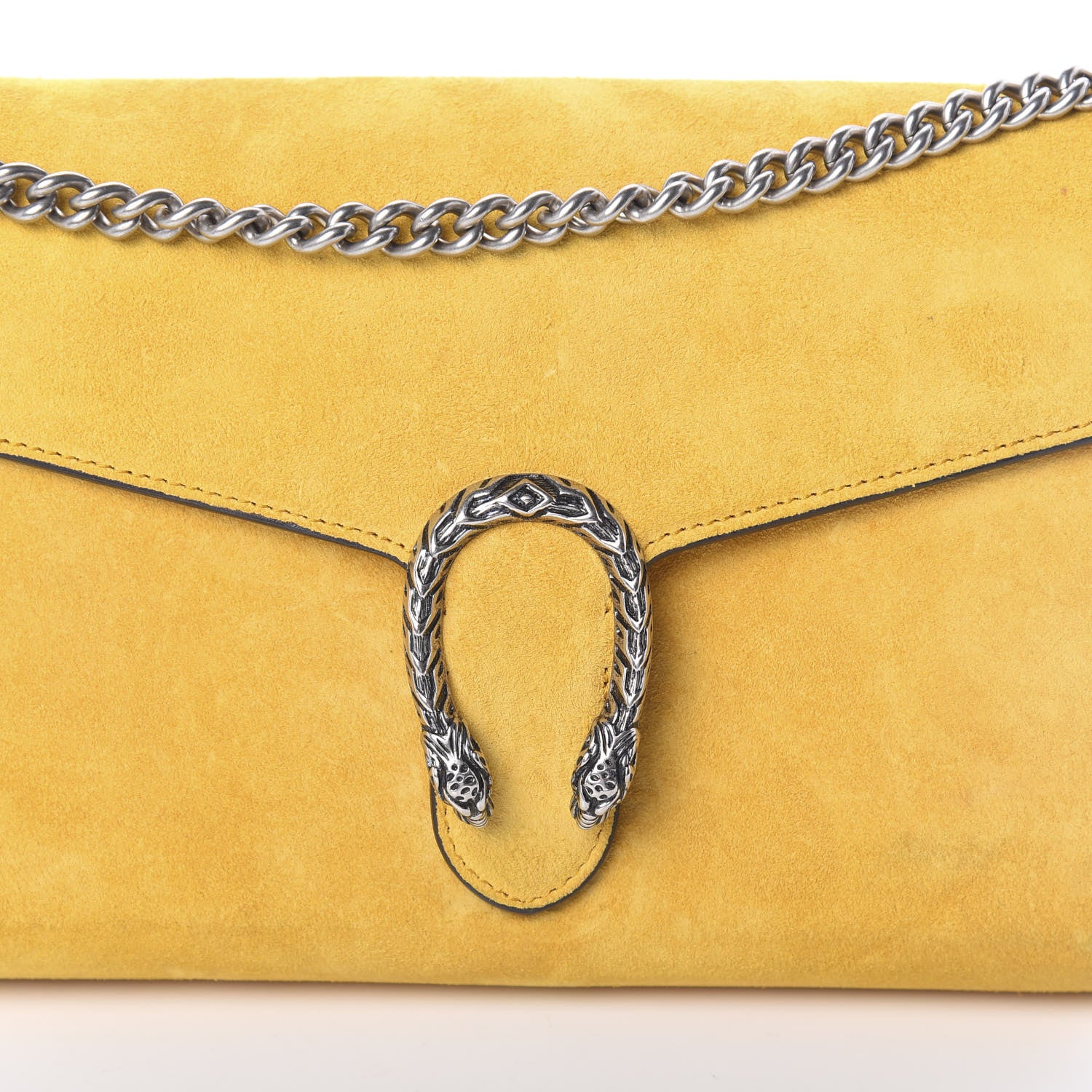 Gucci Suede Mini Dionysus Chain Wallet Yellow 7 of 7