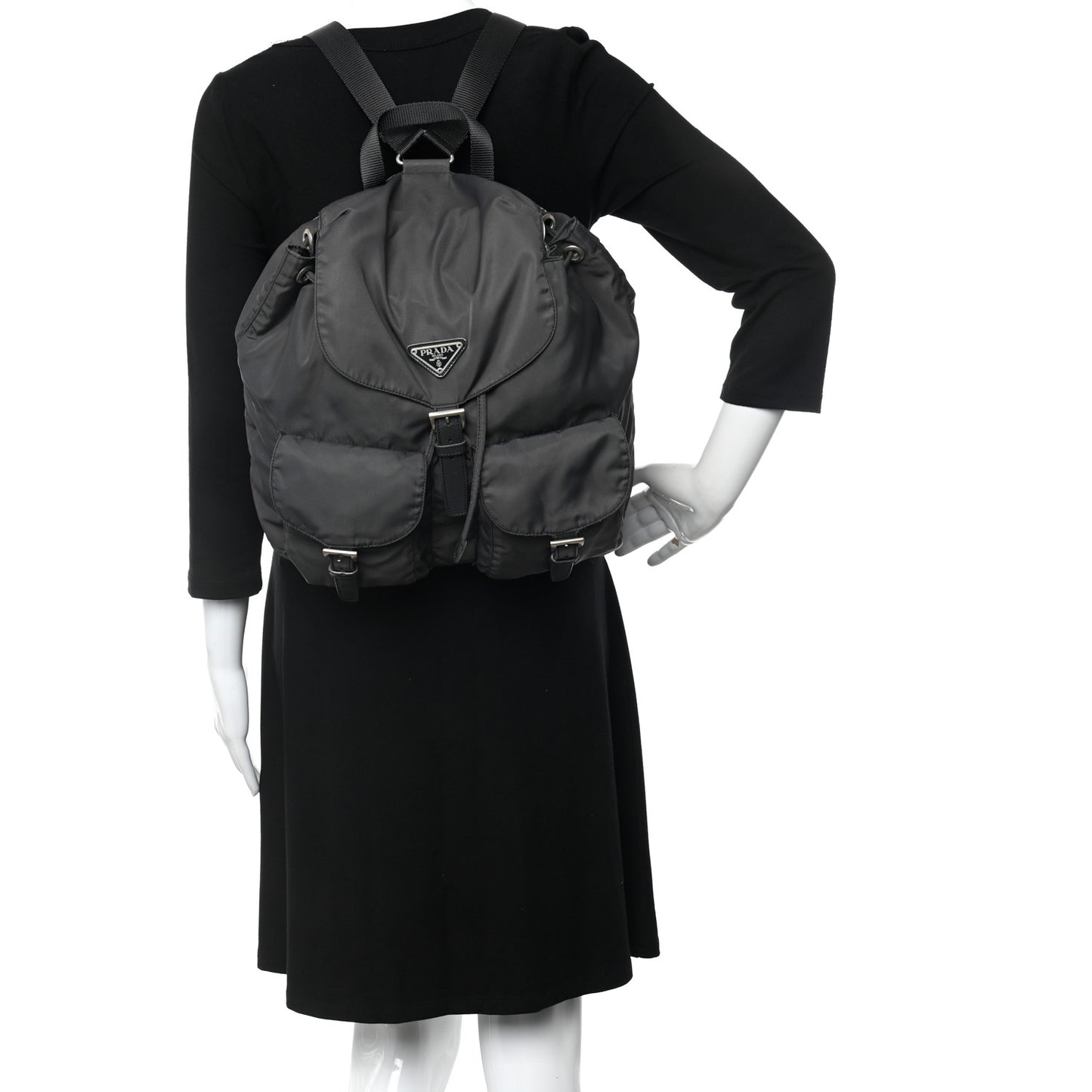 Nylon Vela Large Backpack Ardesia
