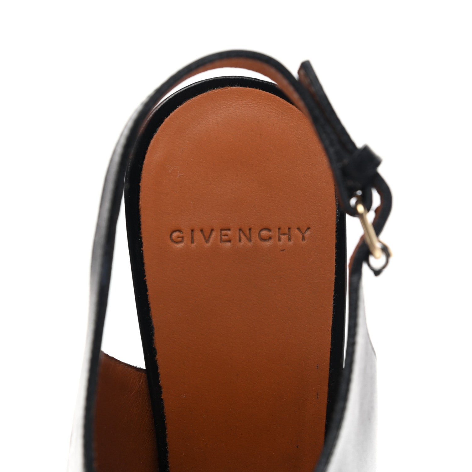 Givenchy Calfskin Slingback Cutout Sandals 38.5 Black 7 of 9