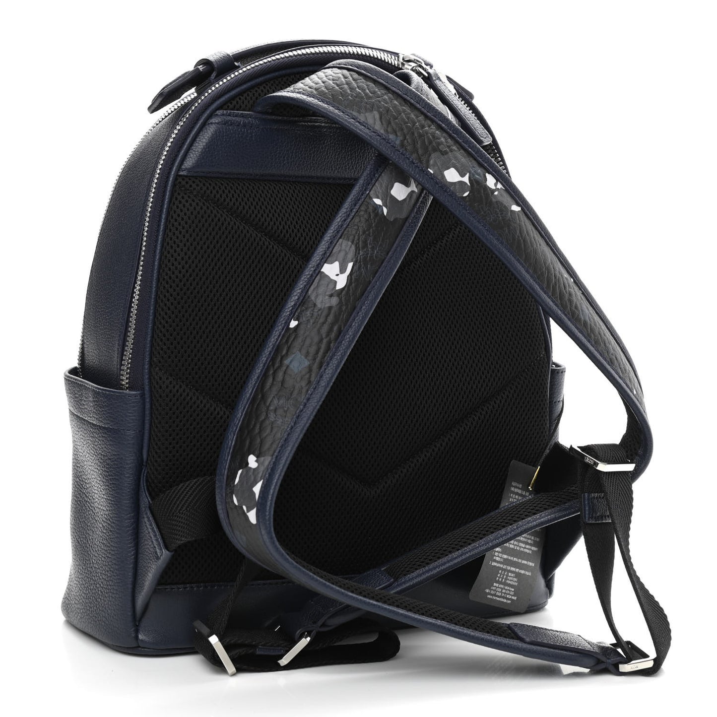 Calfskin Visetos Floral Leopard Klassik Small Stark Backpack Blue Black