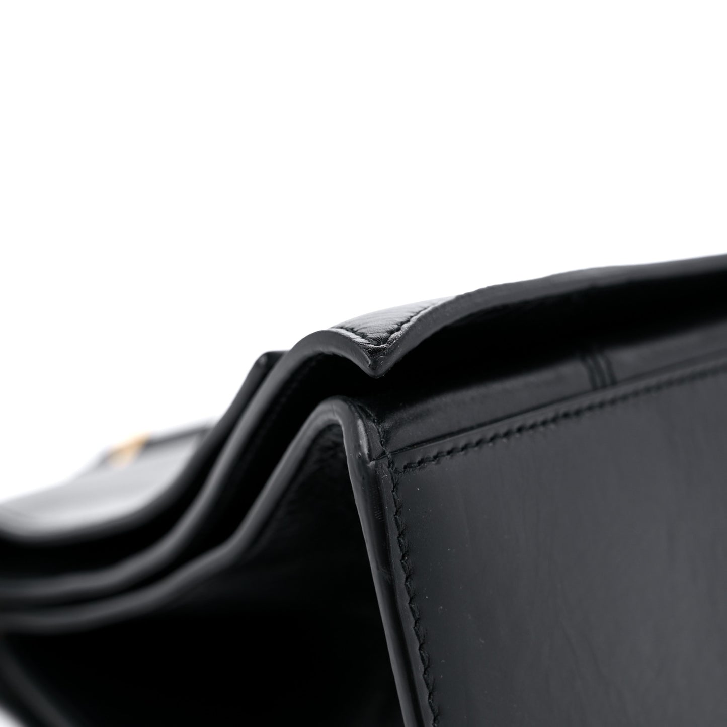 Paper Calfskin Large Crush Sling Bag Black