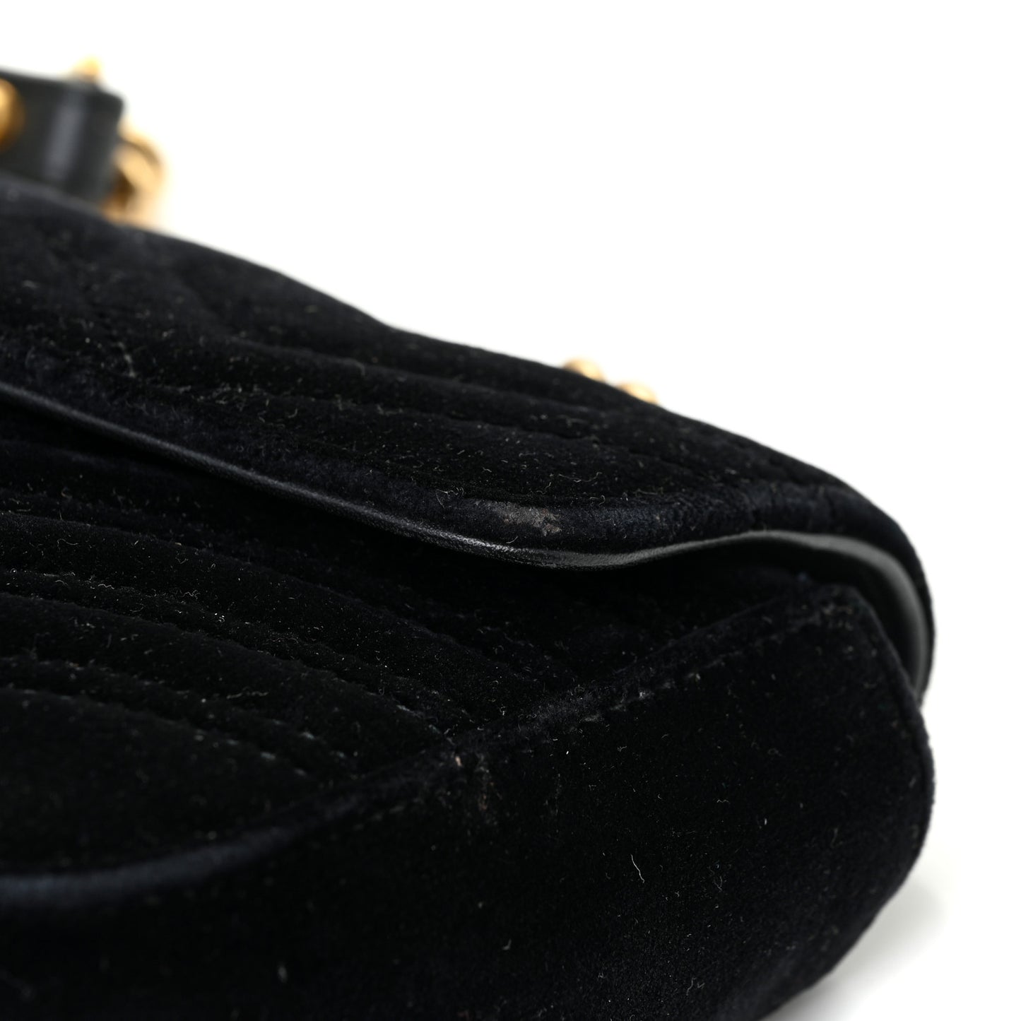Velvet Matelasse Mini GG Marmont Shoulder Bag Black