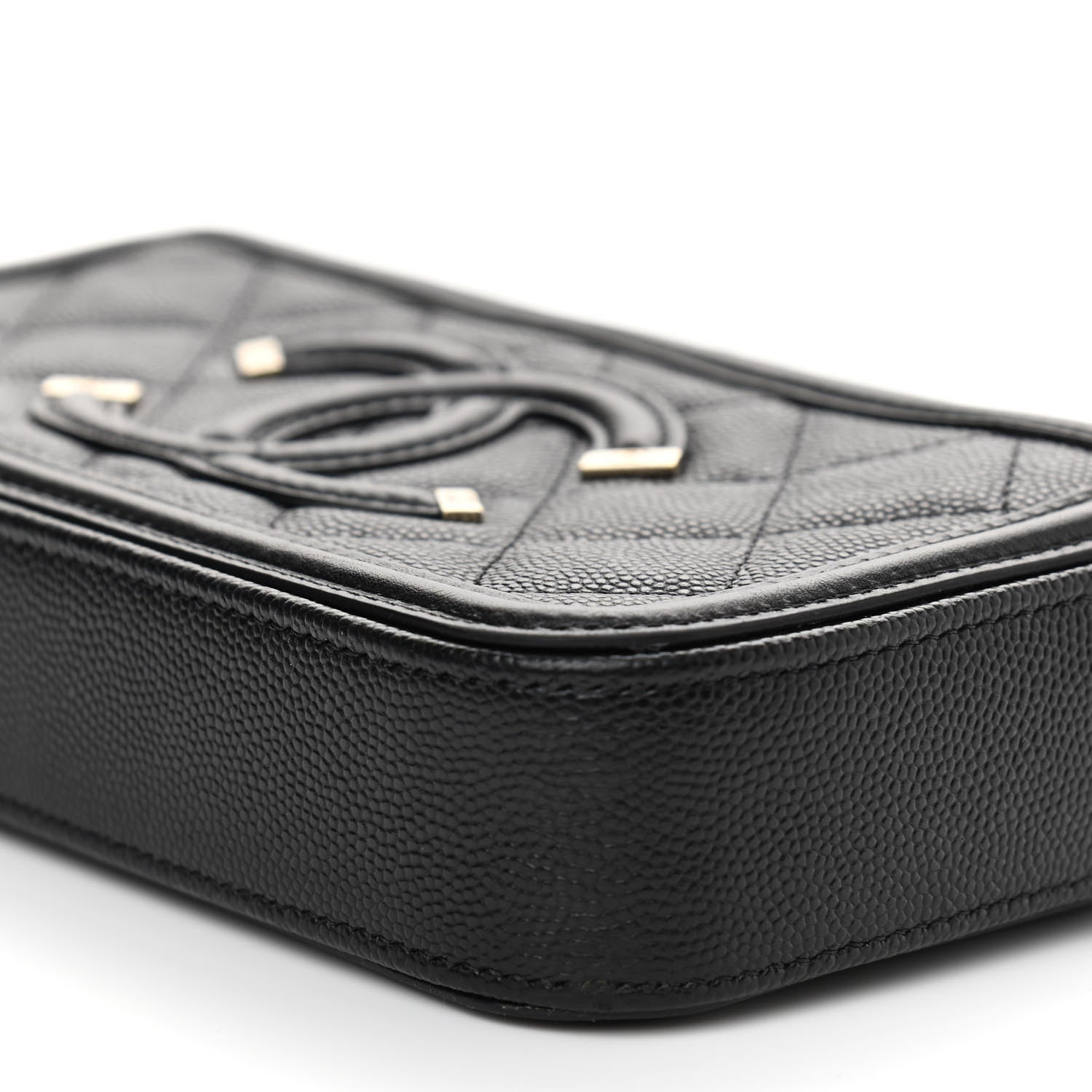 Chanel Caviar Quilted CC Filigree Clutch With Chain Black 13 of 14