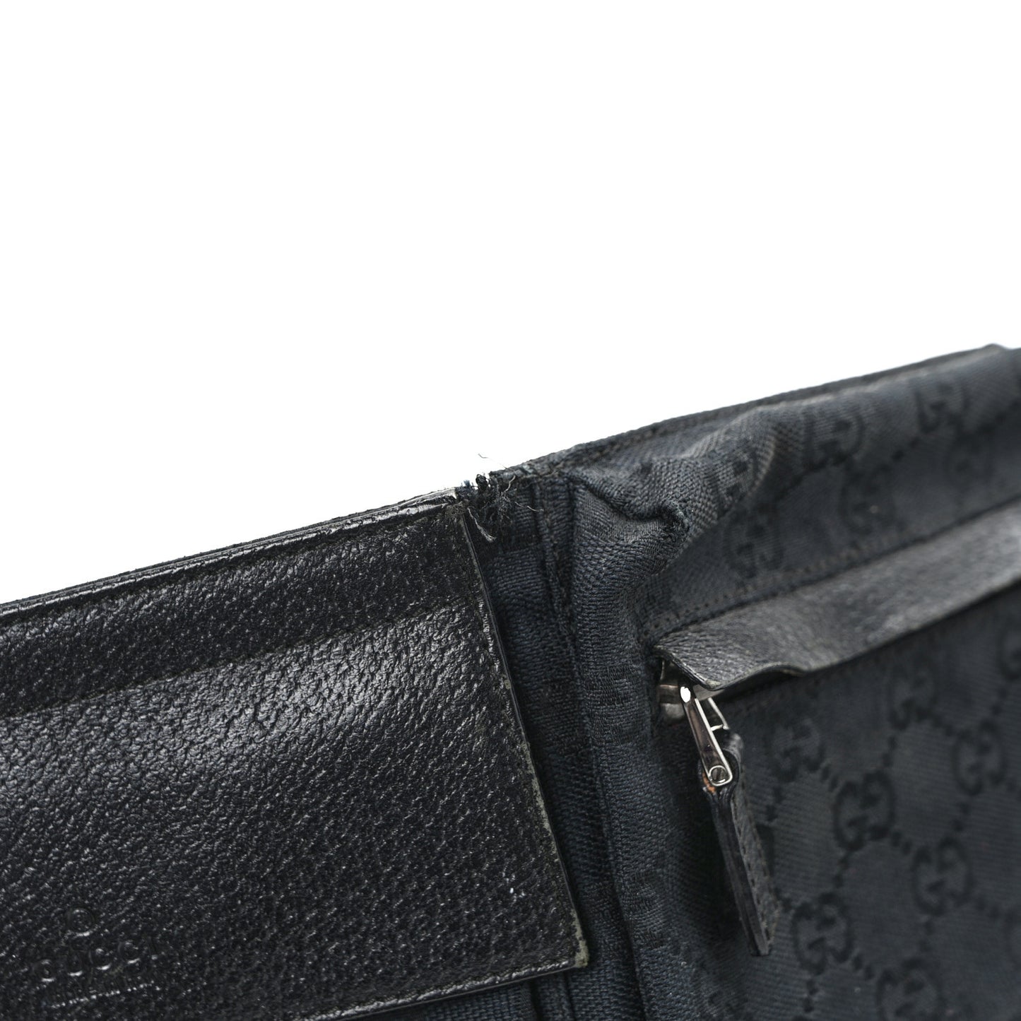 GG Monogram Double Pocket Belt Bag Black