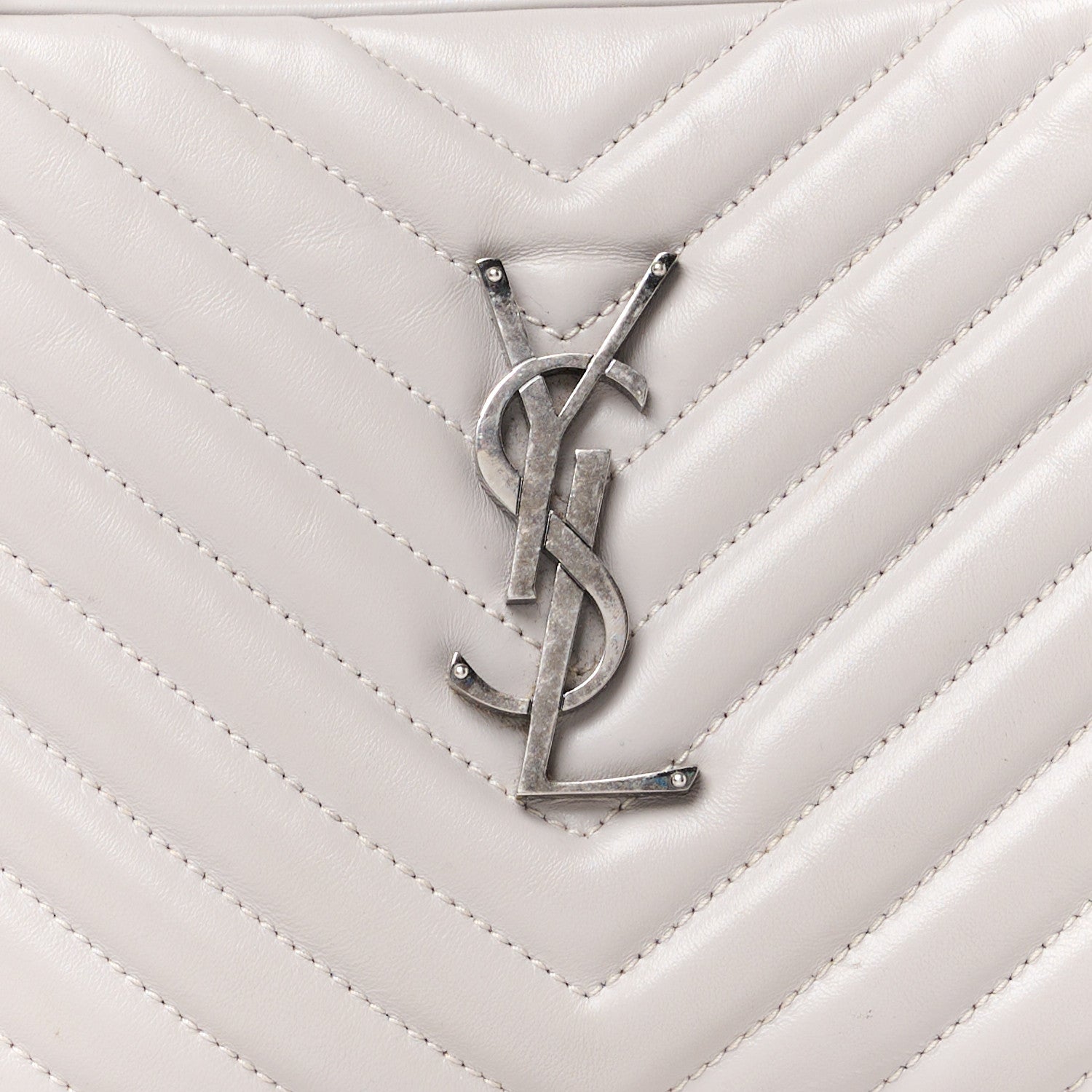 Saint Laurent Calfskin Matelasse Monogram Lou Camera Bag Granite 8 of 14