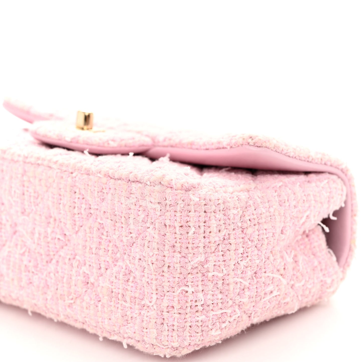 Tweed Quilted Mini Rectangular Flap Pink