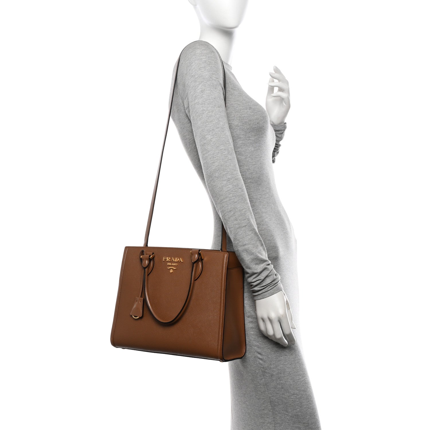 Prada Saffiano Soft Calfskin Large Tote Cannella 2 of 18