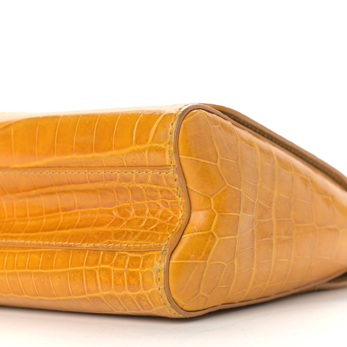 Crocodile Twist Shoulder Bag MM Jaune D'or