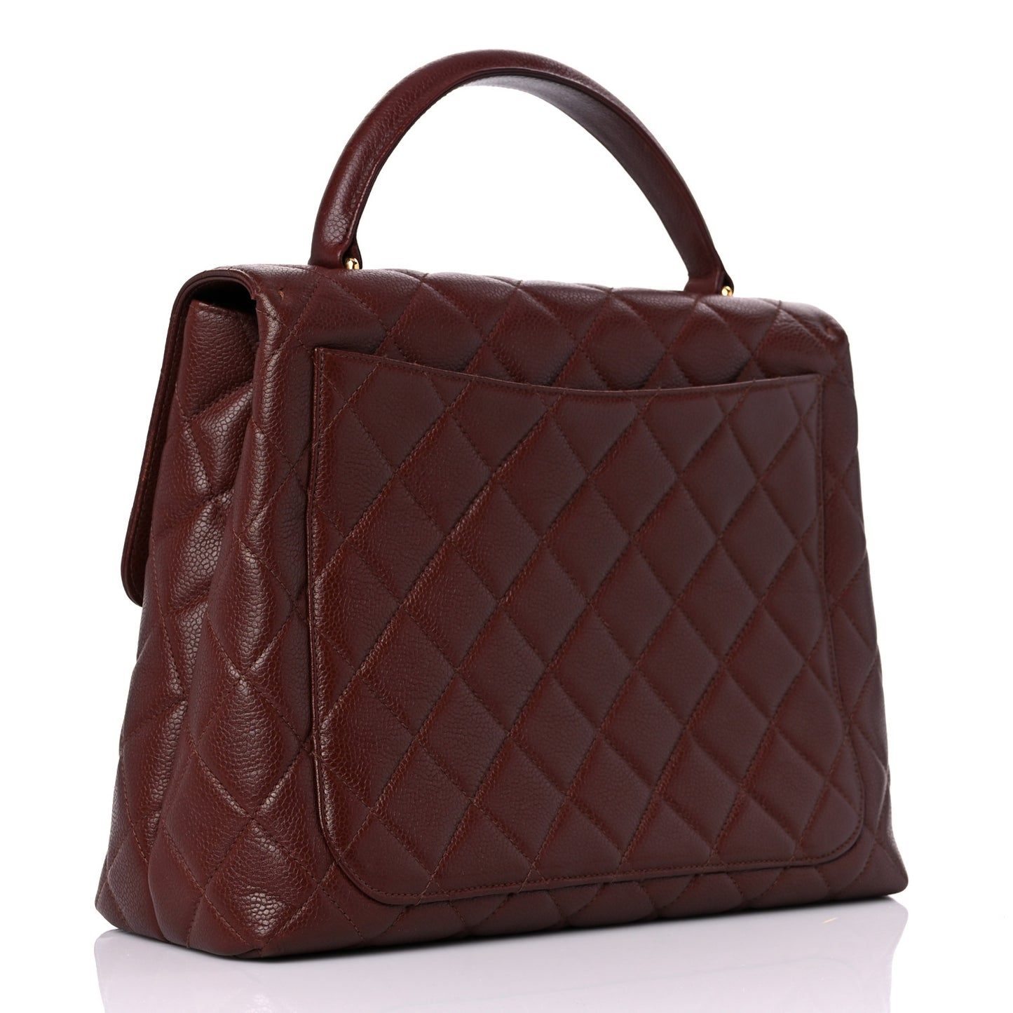 Caviar Quilted Jumbo Kelly Flap Brown